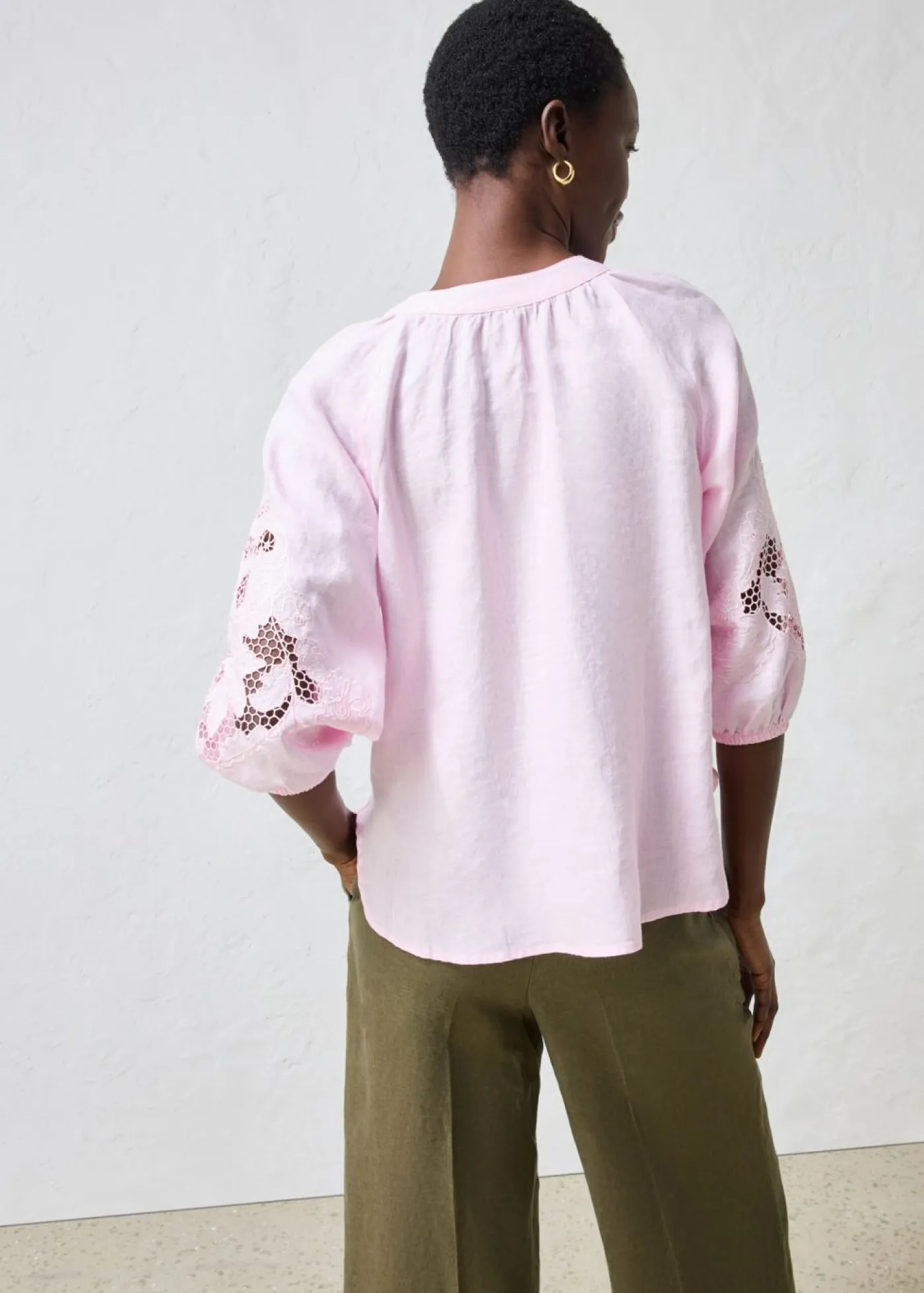 bonprix bonprix Premium|Camisas Y Blusas>Túnica de lino puro rosa cristal