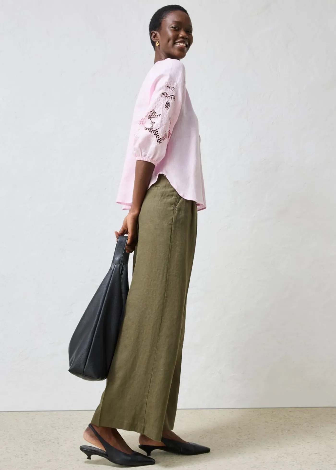 bonprix bonprix Premium|Camisas Y Blusas>Túnica de lino puro rosa cristal