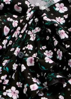 bonprix bonprix Camisas Y Blusas|Novedades>Túnica de mezcla de viscosa fina Negro de flores