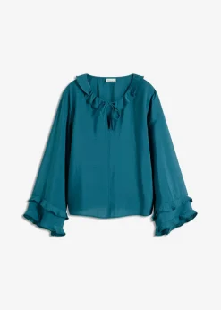 bonprix bonprix Camisas Y Blusas>Túnica de mezcla de viscosa fina verde pimiento