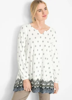 bonprix bonprix Camisas Y Blusas>Túnica de mezcla de viscosa y algodón crema suave