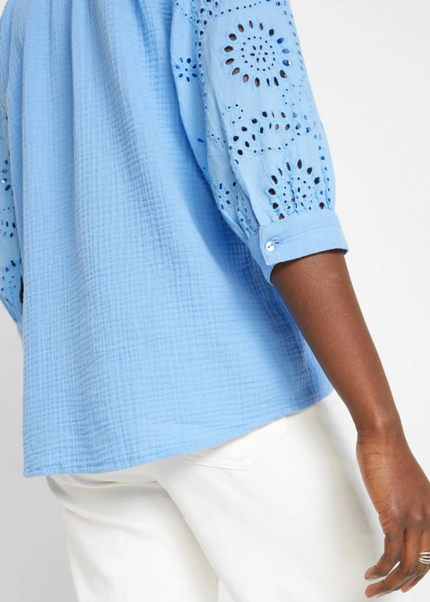 bonprix bonprix Camisas Y Blusas|Novedades>Túnica de muselina ligera azul provenzal