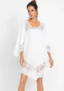 Mujer bonprix bonprix Túnica de playa con encaje de viscosa