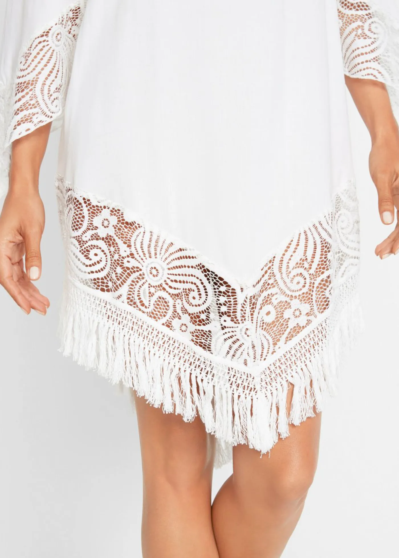 Mujer bonprix bonprix Túnica de playa con encaje de viscosa