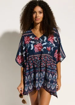 bonprix bonprix Ropa De Playa|Vestidos>Túnica de playa de gasa ligera azul-rosa pálido