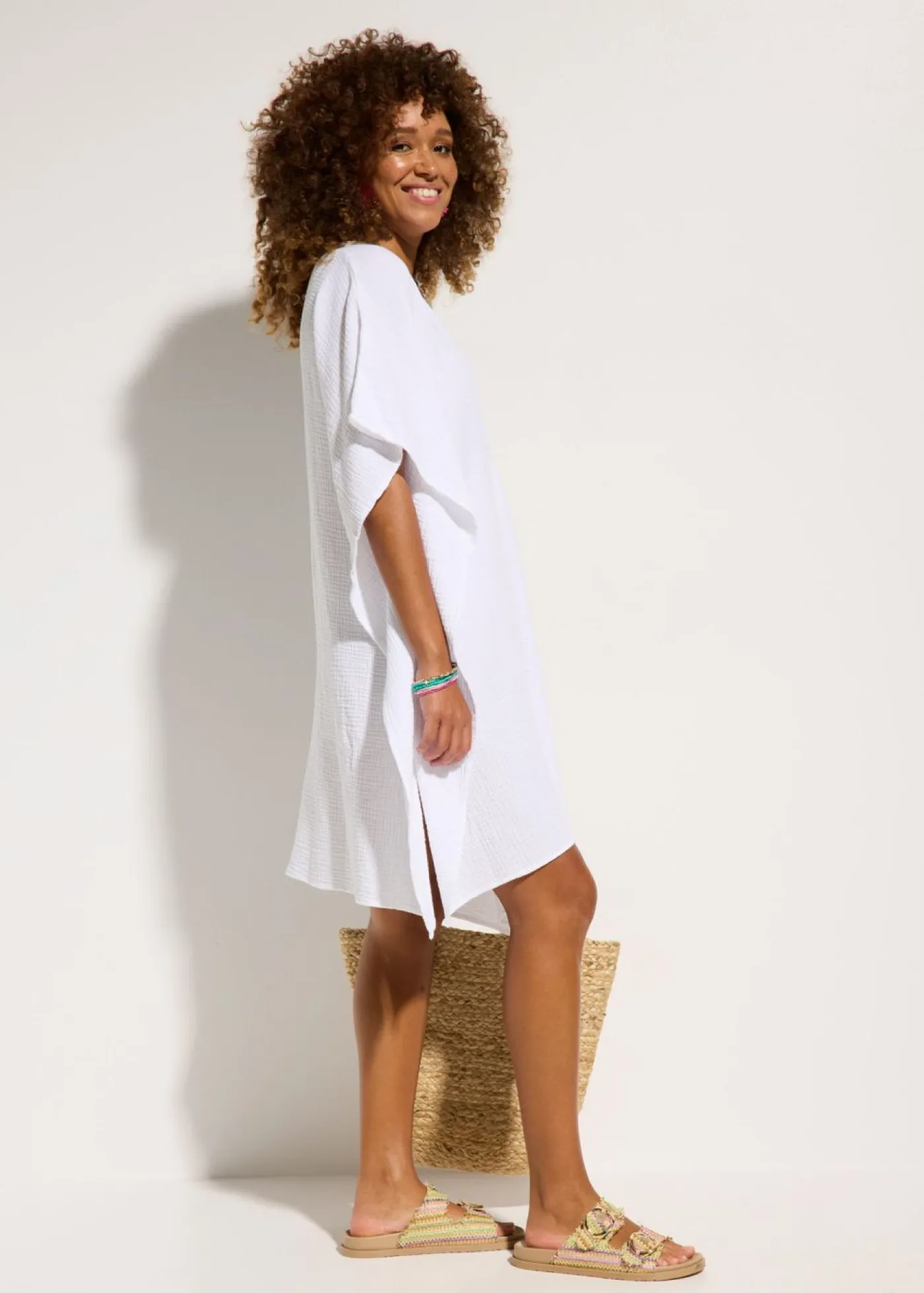 Mujer bonprix bonprix Túnica de playa de muselina vaporosa