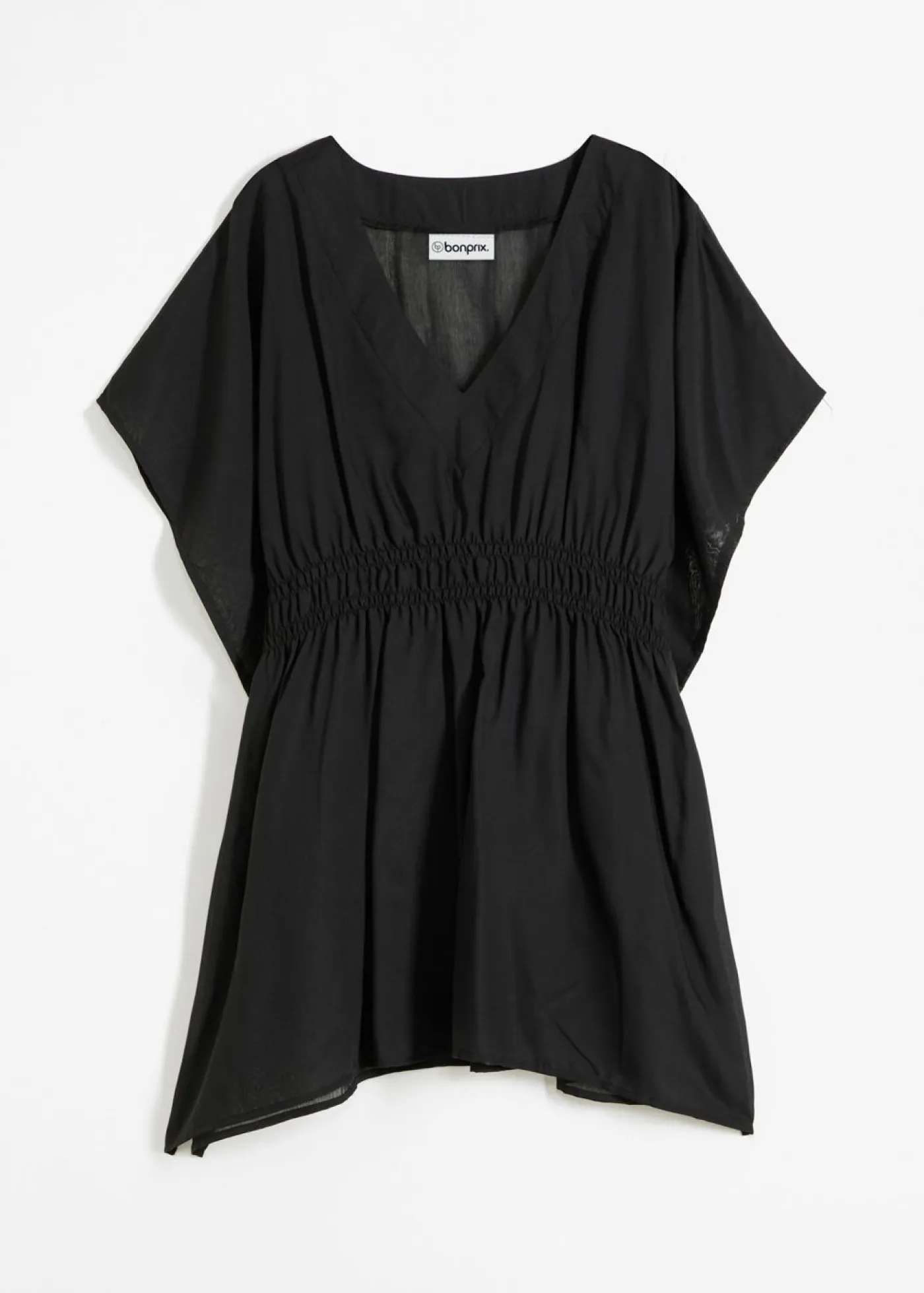 bonprix bonprix Ropa De Playa|Camisas Y Blusas>Túnica de playa transparente con escote en V Negro