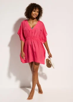 Mujer bonprix bonprix Túnica de playa transparente con escote en V