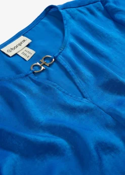 bonprix bonprix Camisas Y Blusas|Novedades>Túnica de satén fino Azul ártico
