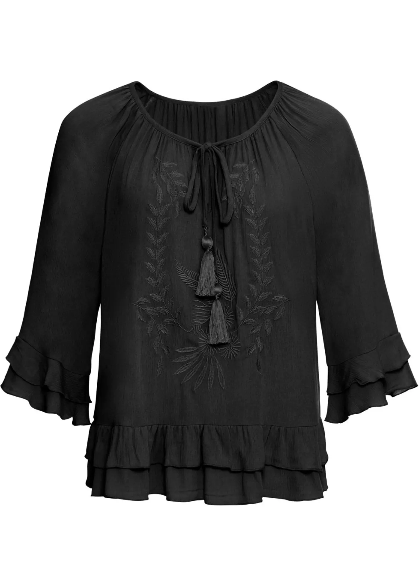 bonprix bonprix Camisas Y Blusas>Túnica de viscosa suave Negro