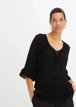 bonprix bonprix Camisas Y Blusas>Túnica de viscosa suave Negro