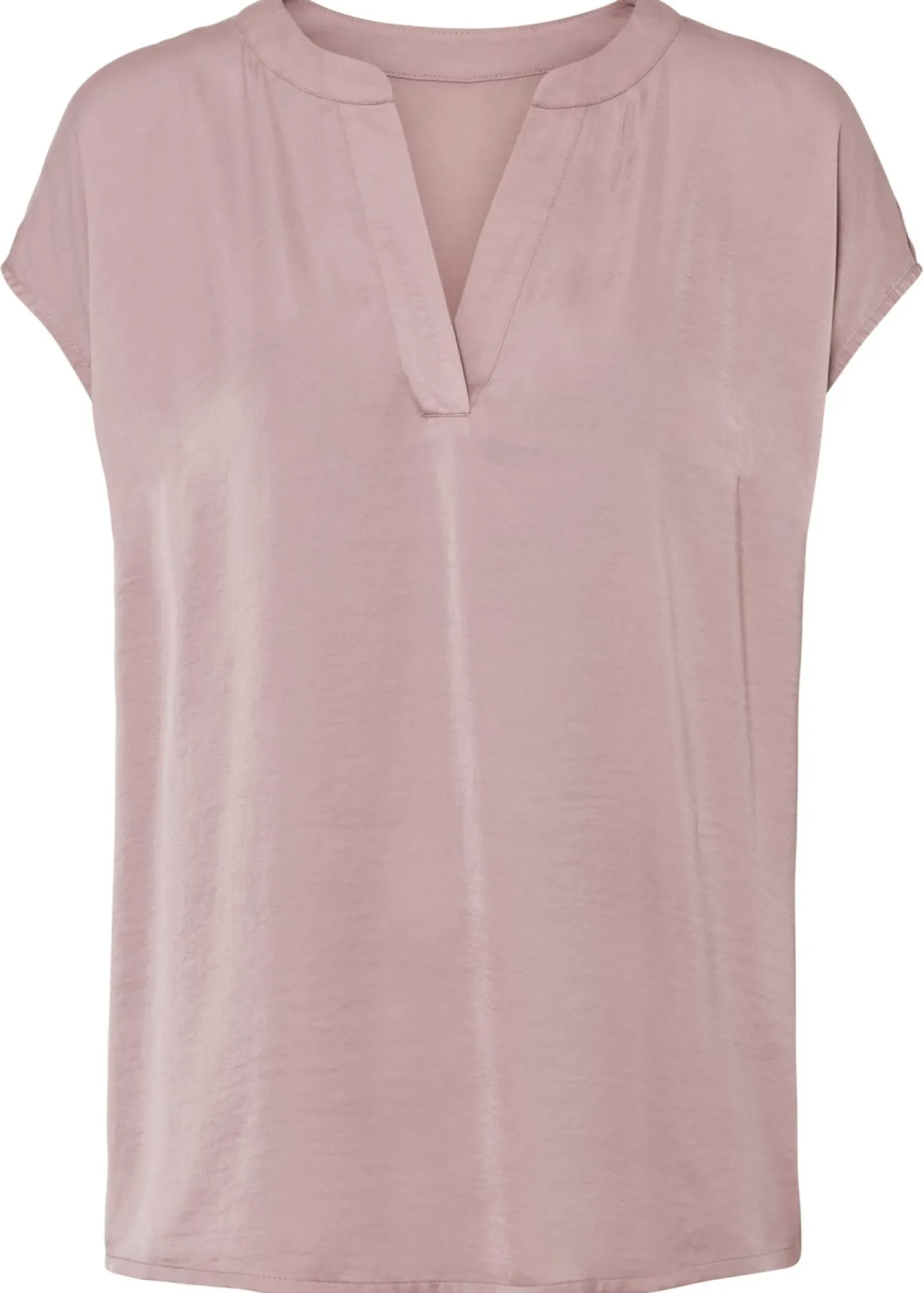 Mujer bonprix bonprix Túnica holgada de satén de manga corta con hombros caídos