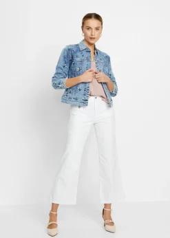 Mujer bonprix bonprix Túnica holgada de satén de manga corta con hombros caídos