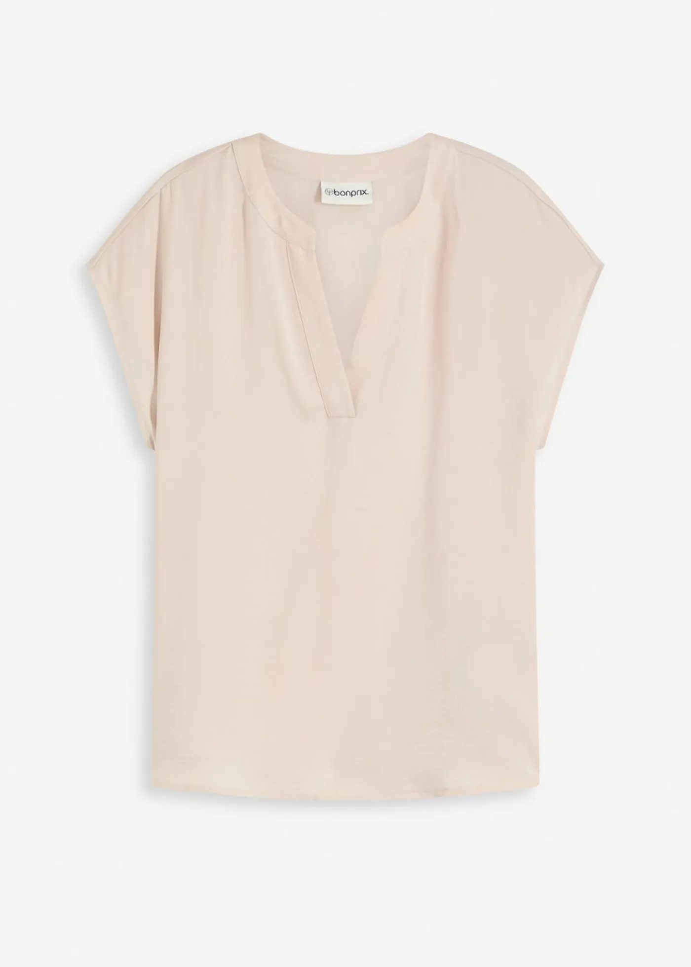 bonprix bonprix Camisas Y Blusas>Túnica holgada de satén de manga corta con hombros caídos oro metalizado