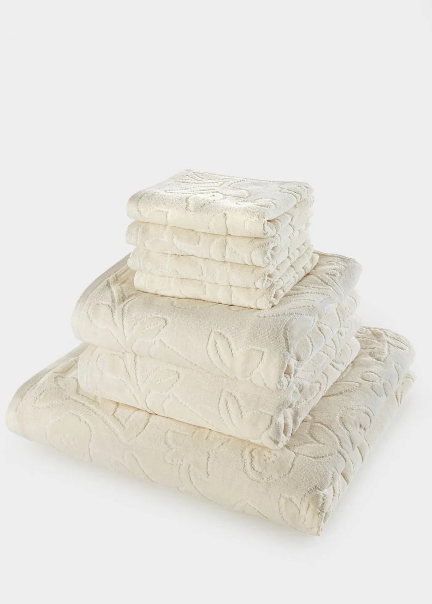 bonprix bonprix Muebles De Baño·Toallas De Baño|Toallas>Toalla de mano de algodón con estructura en relieve beige con flores