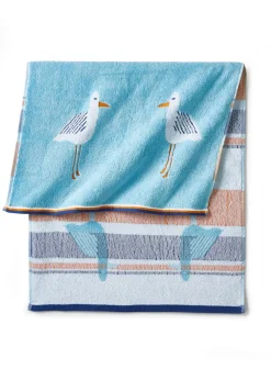 bonprix bonprix Muebles De Baño·Toallas De Baño|Toallas>Toalla de mano de algodón con diseño de gaviotas Azul