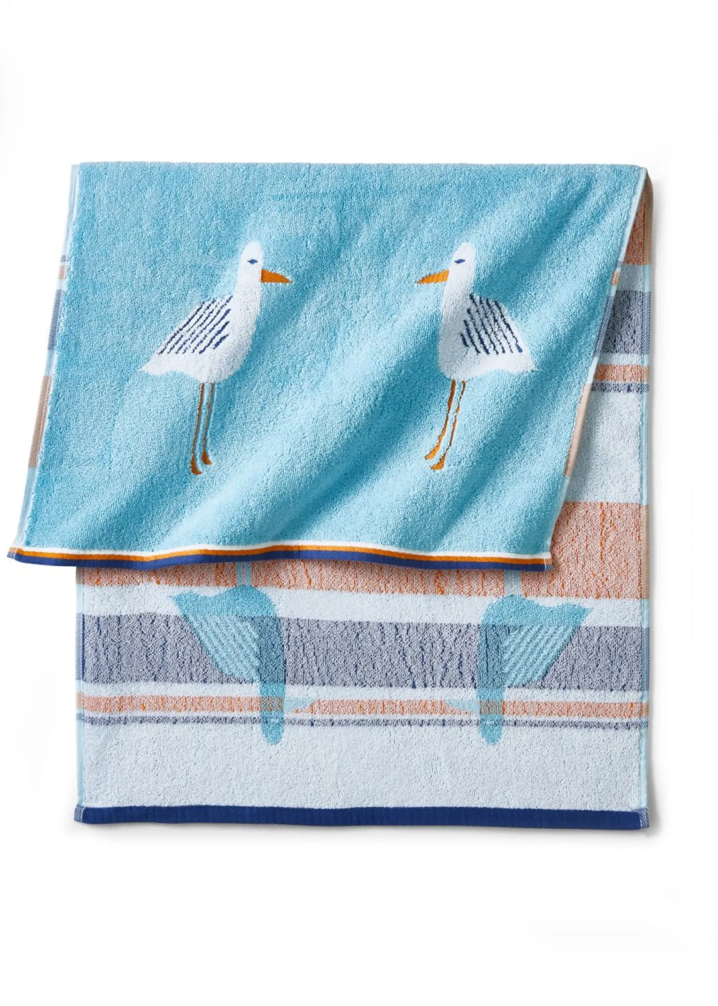 bonprix bonprix Muebles De Baño·Toallas De Baño|Toallas>Toalla de mano de algodón con diseño de gaviotas Azul