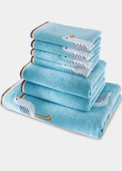 bonprix bonprix Muebles De Baño·Toallas De Baño|Toallas>Toalla de mano de algodón con diseño de gaviotas Azul