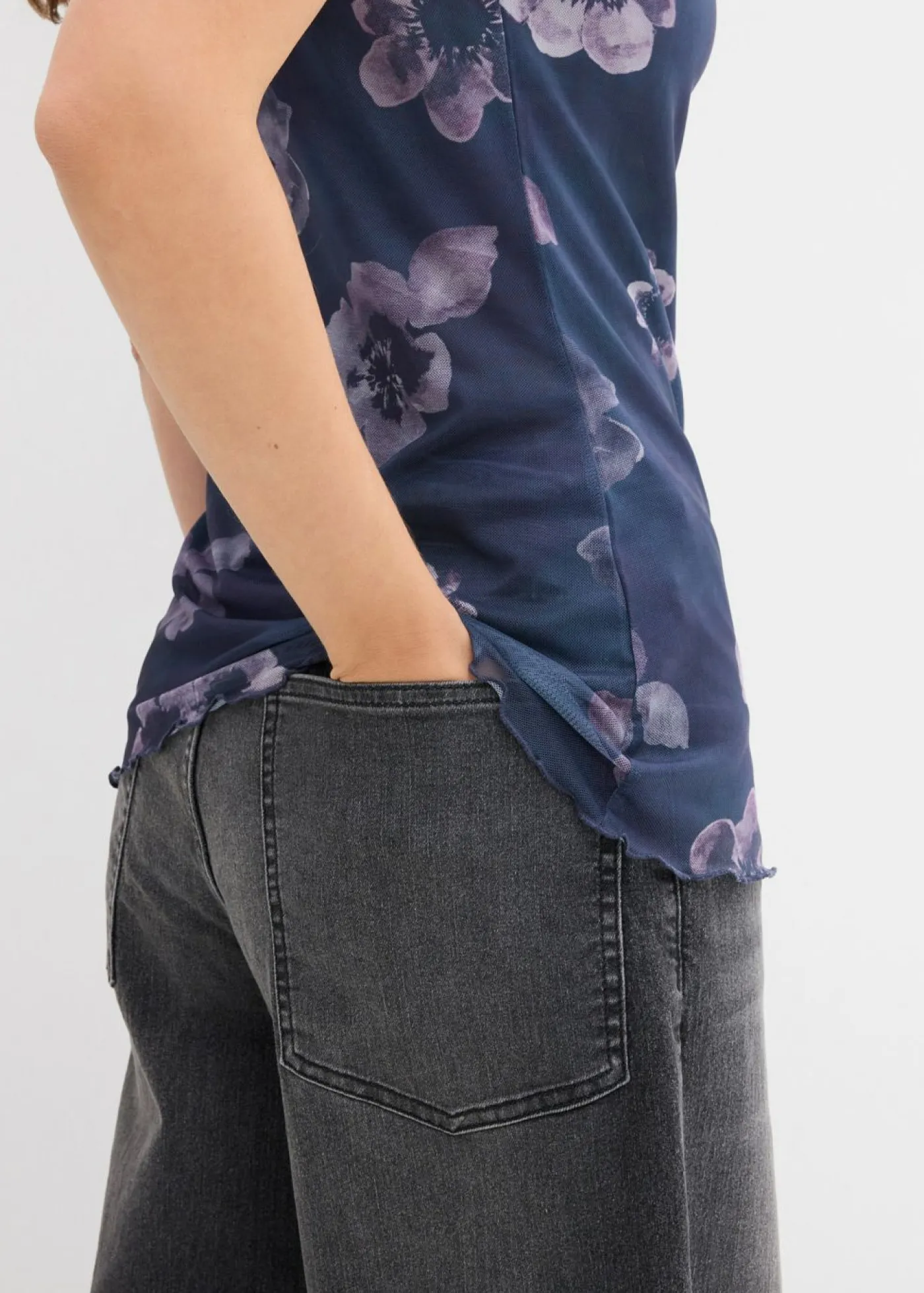 bonprix bonprix Camisetas>Top antracita con flores