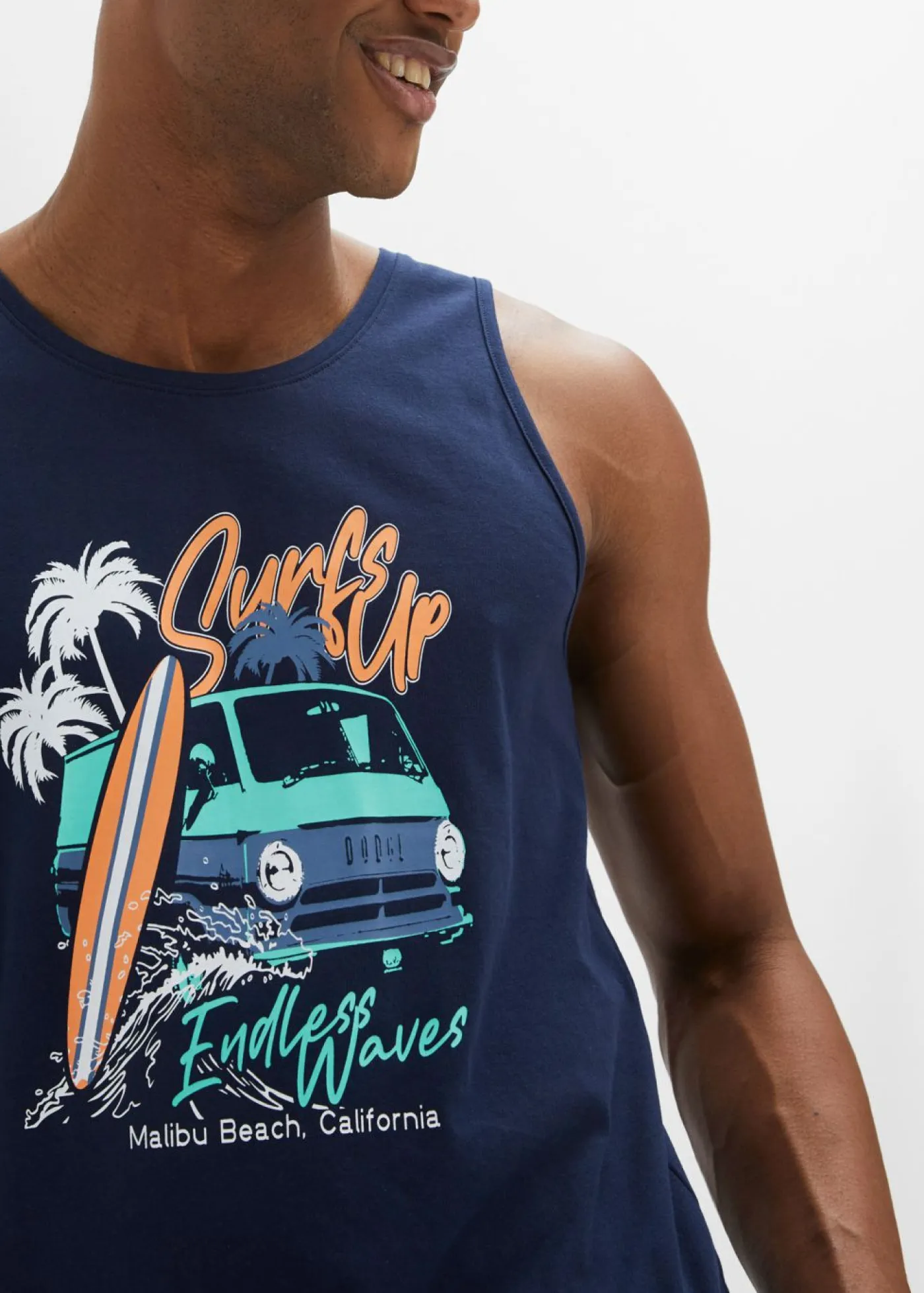 bonprix bonprix Ropa De Playa|Camisetas Y Polos>Top (2 unidades) de algodón orgánico puro azul marino+azul mentol