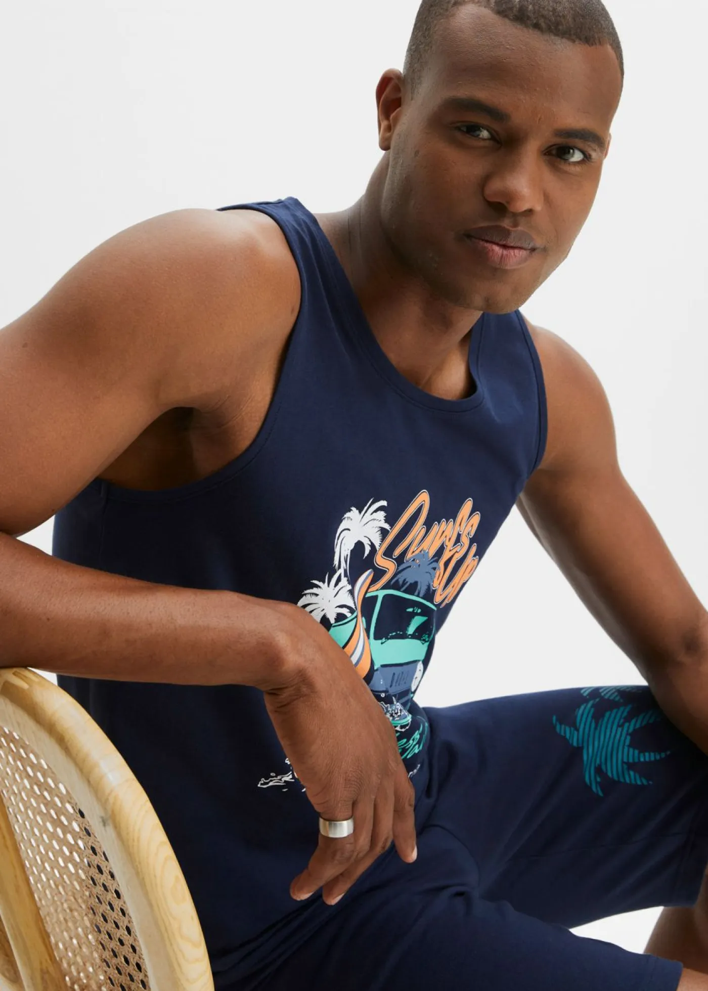 bonprix bonprix Ropa De Playa|Camisetas Y Polos>Top (2 unidades) de algodón orgánico puro azul marino+azul mentol