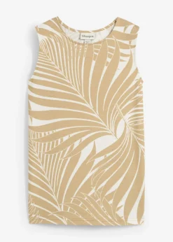 bonprix bonprix Camisetas>Top con aberturas laterales blanco lana-beige nuevo