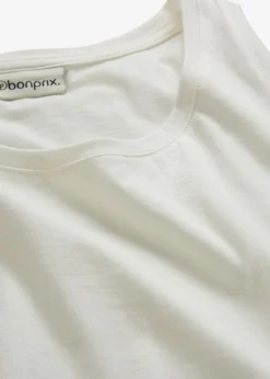 bonprix bonprix Premium|Camisetas>Top con contenido de seda Blanco lana