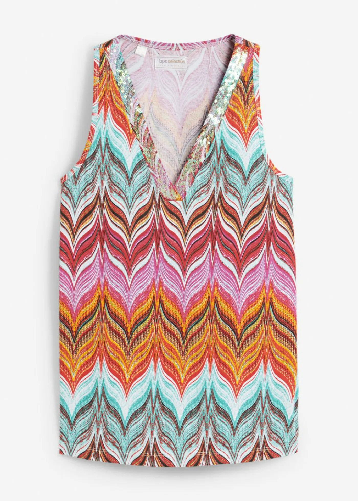 bonprix bonprix Camisetas>Top con lentejuelas Multicolor