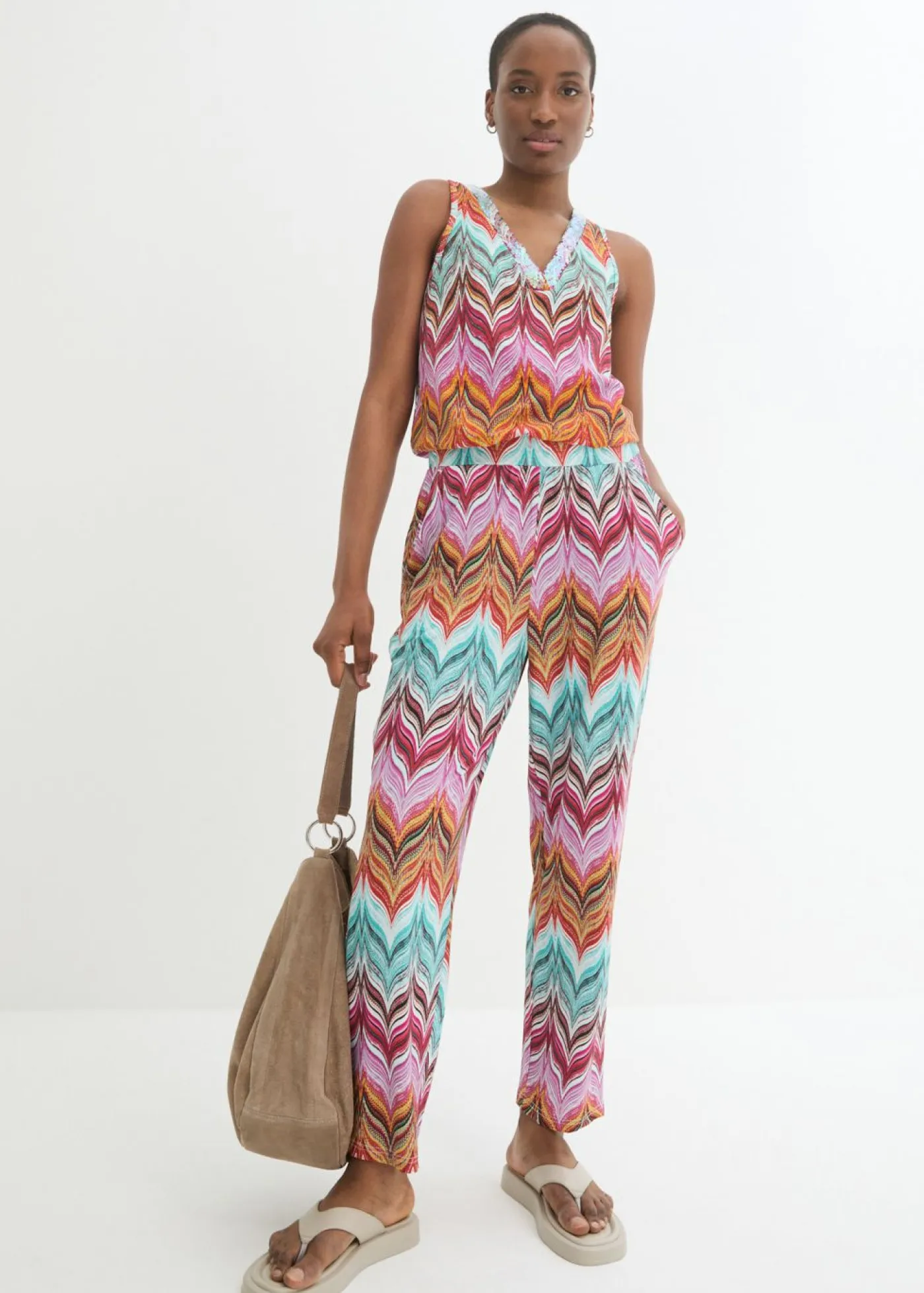 bonprix bonprix Camisetas>Top con lentejuelas Multicolor