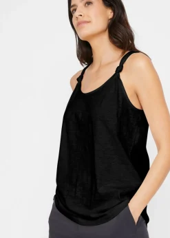 Mujer bonprix bonprix Top de algodón con detalle de nudo