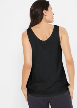 Mujer bonprix bonprix Top de algodón con detalle de nudo