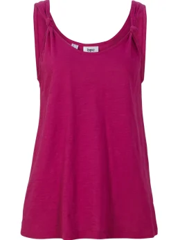 Mujer bonprix bonprix Top de algodón con detalle de nudo