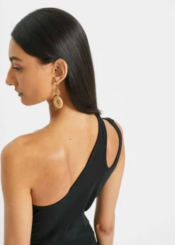 Mujer bonprix bonprix Top de algodón orgánico con hombros al descubierto