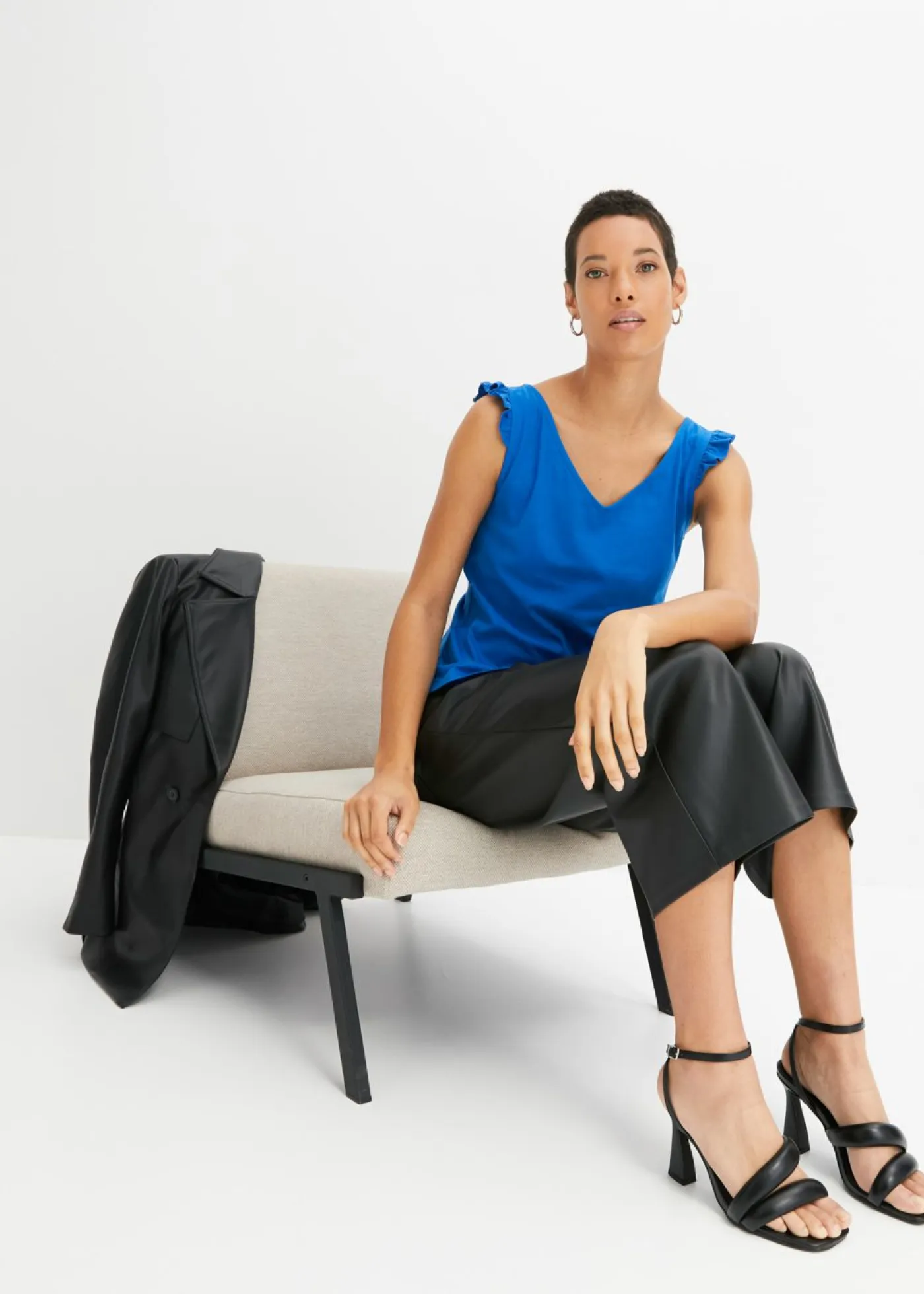 bonprix bonprix Camisetas|Novedades>Top de algodón orgánico puro Azur