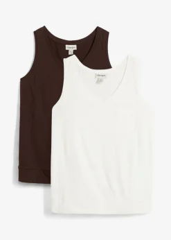 Mujer bonprix bonprix Top de algodón orgánico puro (2 unidades)