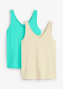 Mujer bonprix bonprix Top de algodón orgánico puro (2 unidades)