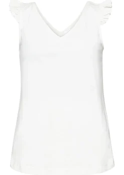 bonprix bonprix Camisetas|Novedades>Top de algodón orgánico puro Blanco lana
