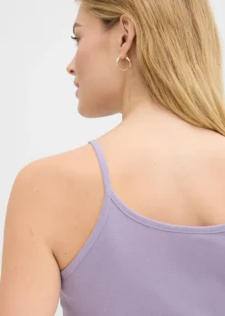 Mujer bonprix bonprix Top de algodón puro con tirantes finos (3 unidades)