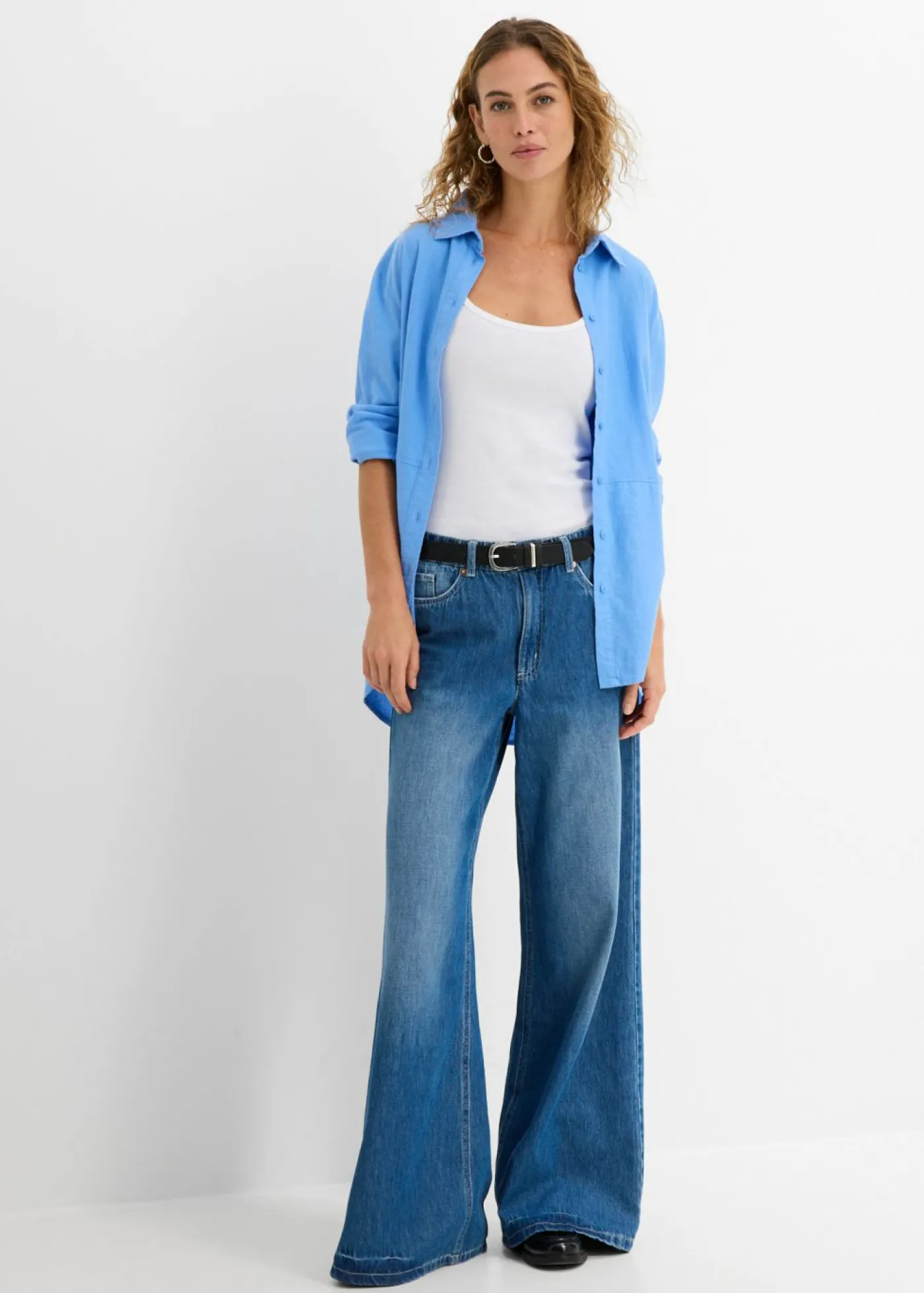 bonprix bonprix Camisetas Interiores|Básicos>Top de algodón puro con tirantes finos (2 unidades) Blanco-negro