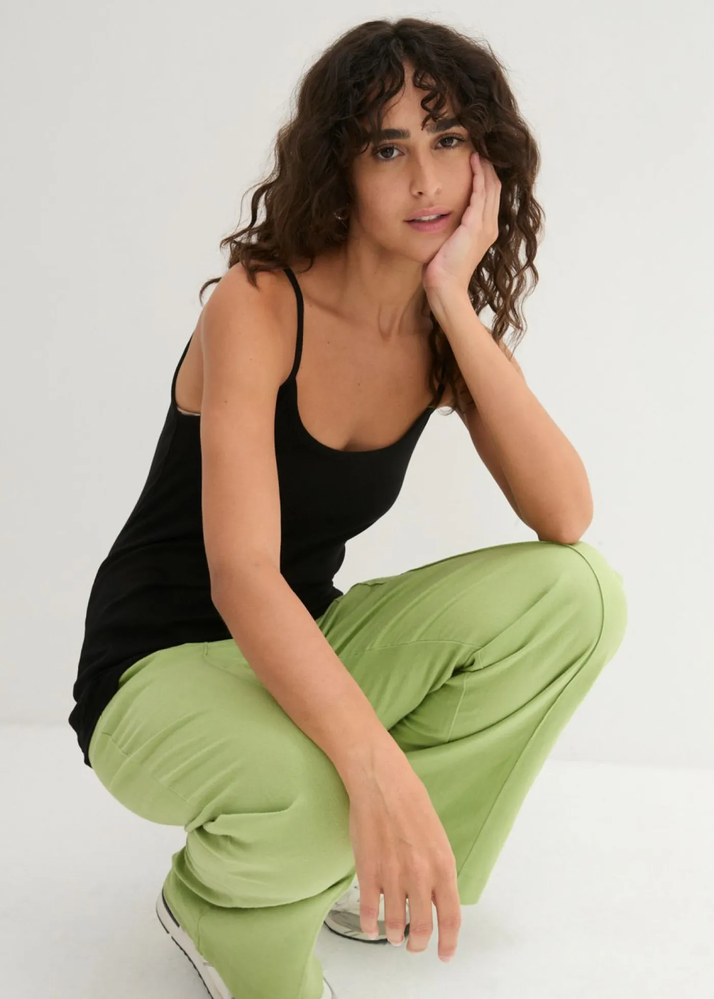 bonprix bonprix Camisetas Interiores|Básicos>Top de algodón puro con tirantes finos (3 unidades) Negro-negro-negro