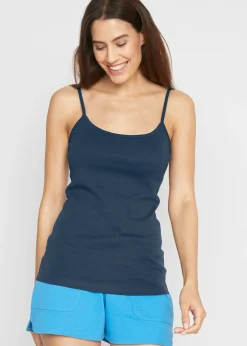 Mujer bonprix bonprix Top de algodón puro con tirantes finos (3 unidades)