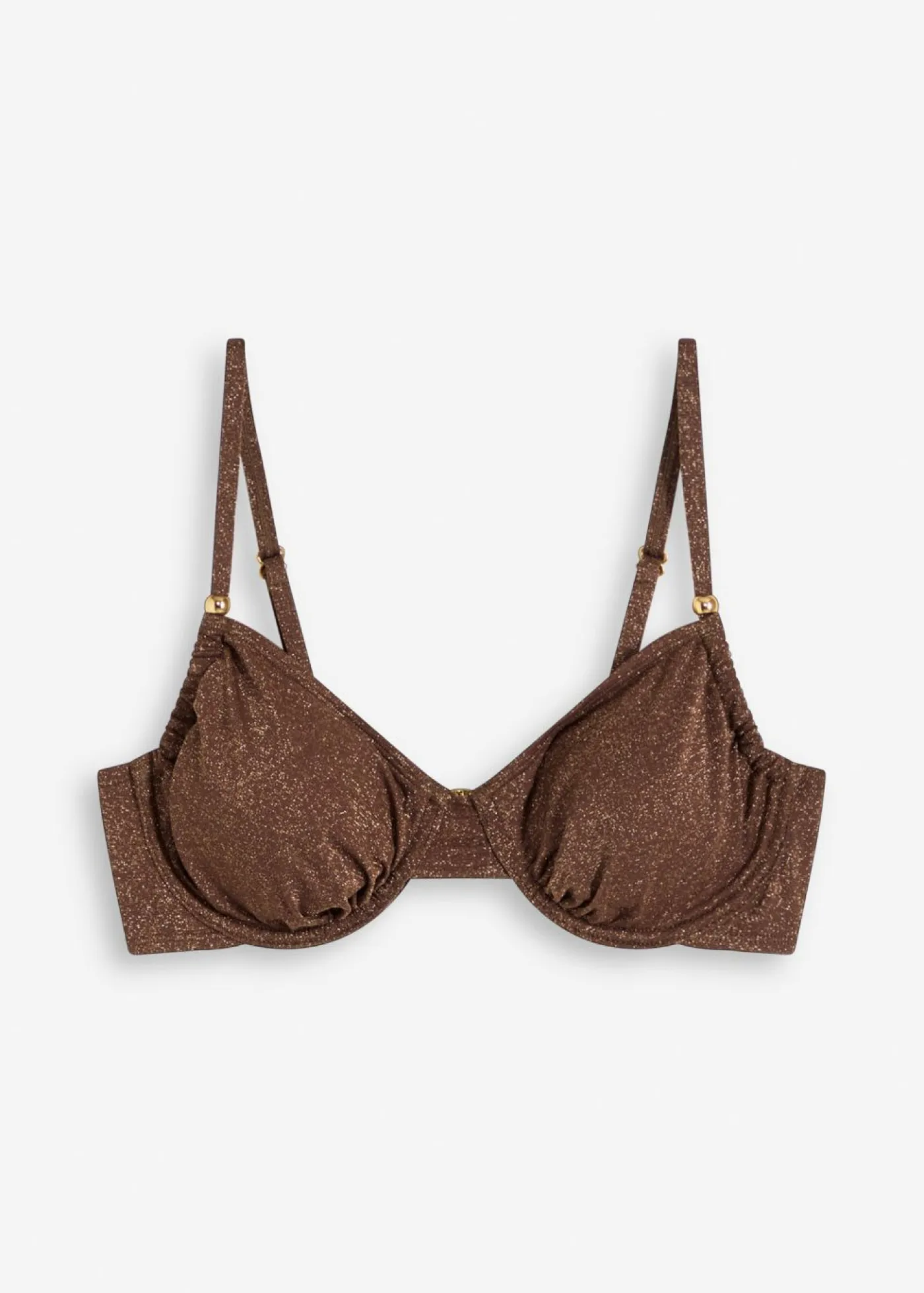 Mujer bonprix bonprix Top de bikini con aros de material brillante