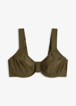 bonprix bonprix Copas Grandes (D-G)|Conjuntos De Traje De Baño>Top de bikini reductor con tirantes anchos Verde oliva oscuro