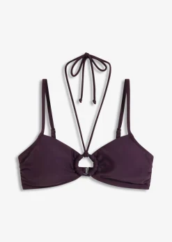 bonprix bonprix Conjuntos De Traje De Baño|Bikinis>Top de bikini tipo bustier con detalle de anilla Ciruela