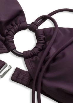 bonprix bonprix Conjuntos De Traje De Baño|Bikinis>Top de bikini tipo bustier con detalle de anilla Ciruela