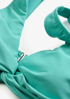 bonprix bonprix Conjuntos De Traje De Baño|Bikinis>Top de bikini tipo bustier con detalle anudado Celeste claro