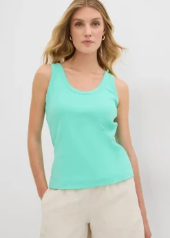 Mujer bonprix bonprix Top de canalé de algodón orgánico (2 unidades)