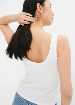 Mujer bonprix bonprix Top de canalé de algodón orgánico puro (2 unidades)