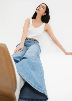 Mujer bonprix bonprix Top de canalé de algodón orgánico puro (2 unidades)