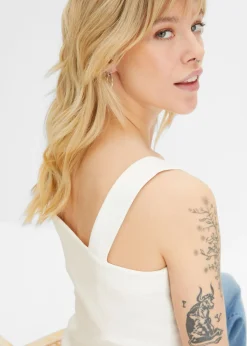 Mujer bonprix bonprix Top de canalé de algodón orgánico (2 unidades)